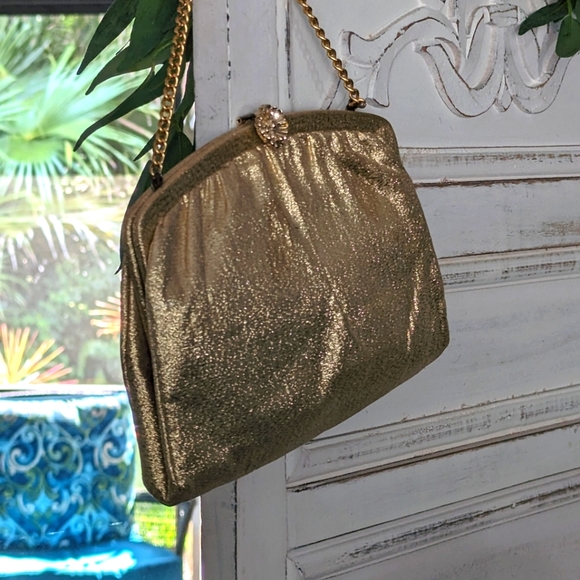 Vintage gold evening purse - Picture 2 of 7